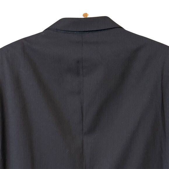 Armani Collezioni Men's Black Striped Wool Blazer Jacket 44r Formal - Picture 5 of 9